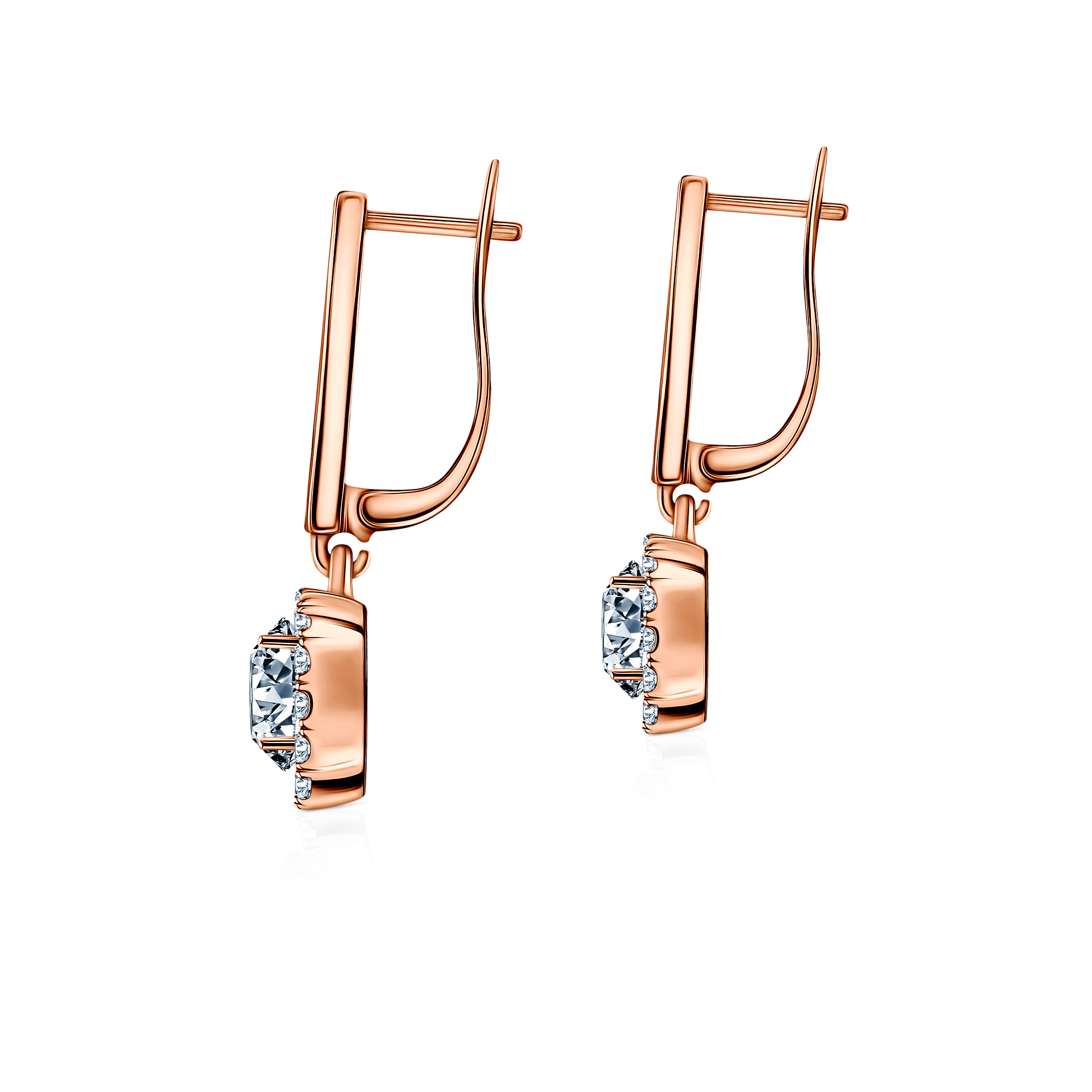 Ohrringe This is Love: Roségold, Weiße Saphire, Diamanten  - 4