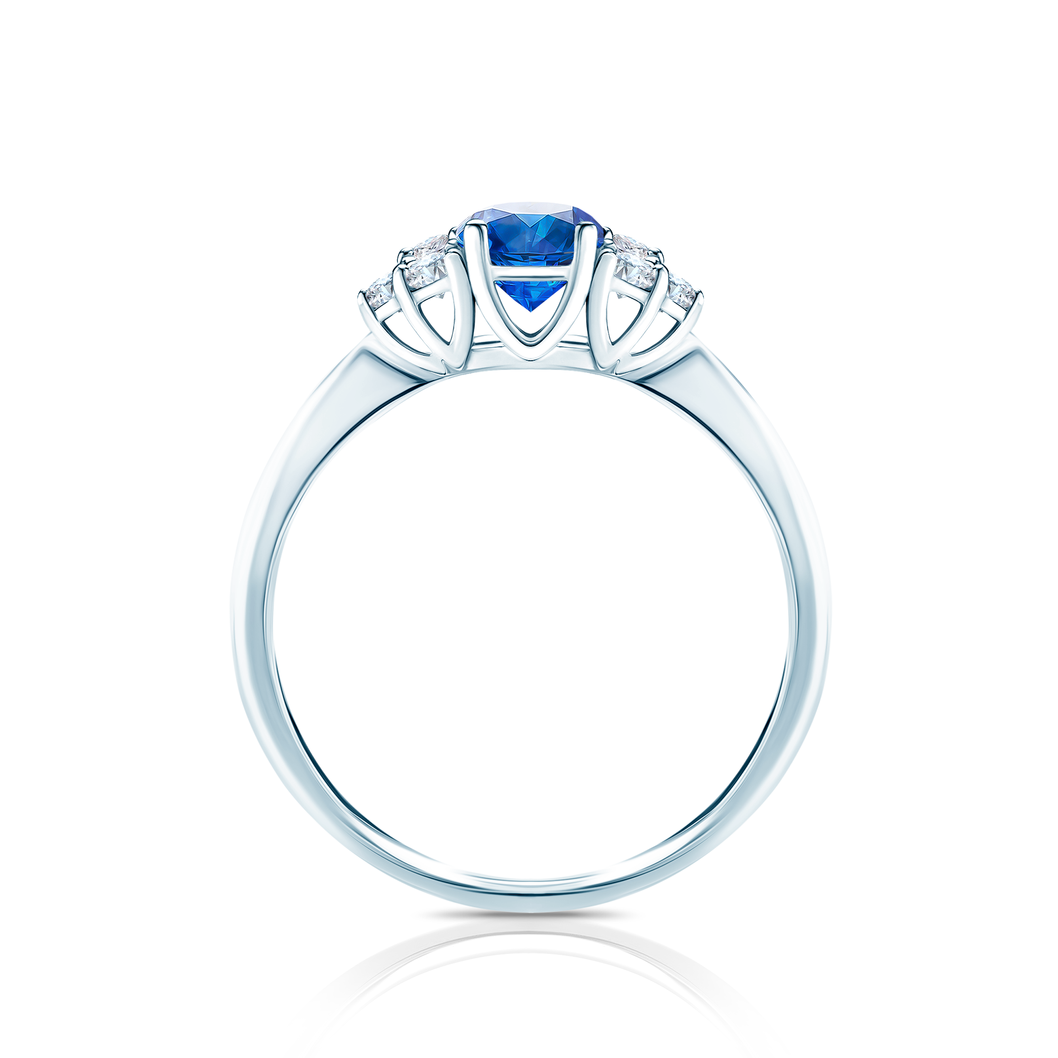 Pierścionek zaręczynowy Fairytale: białe złoto, niebieski szafir