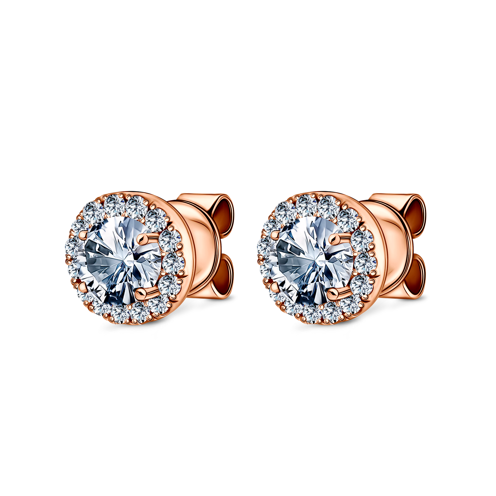 Ohrringe This is Love: Roségold, Weiße Saphire, Diamanten  - 3
