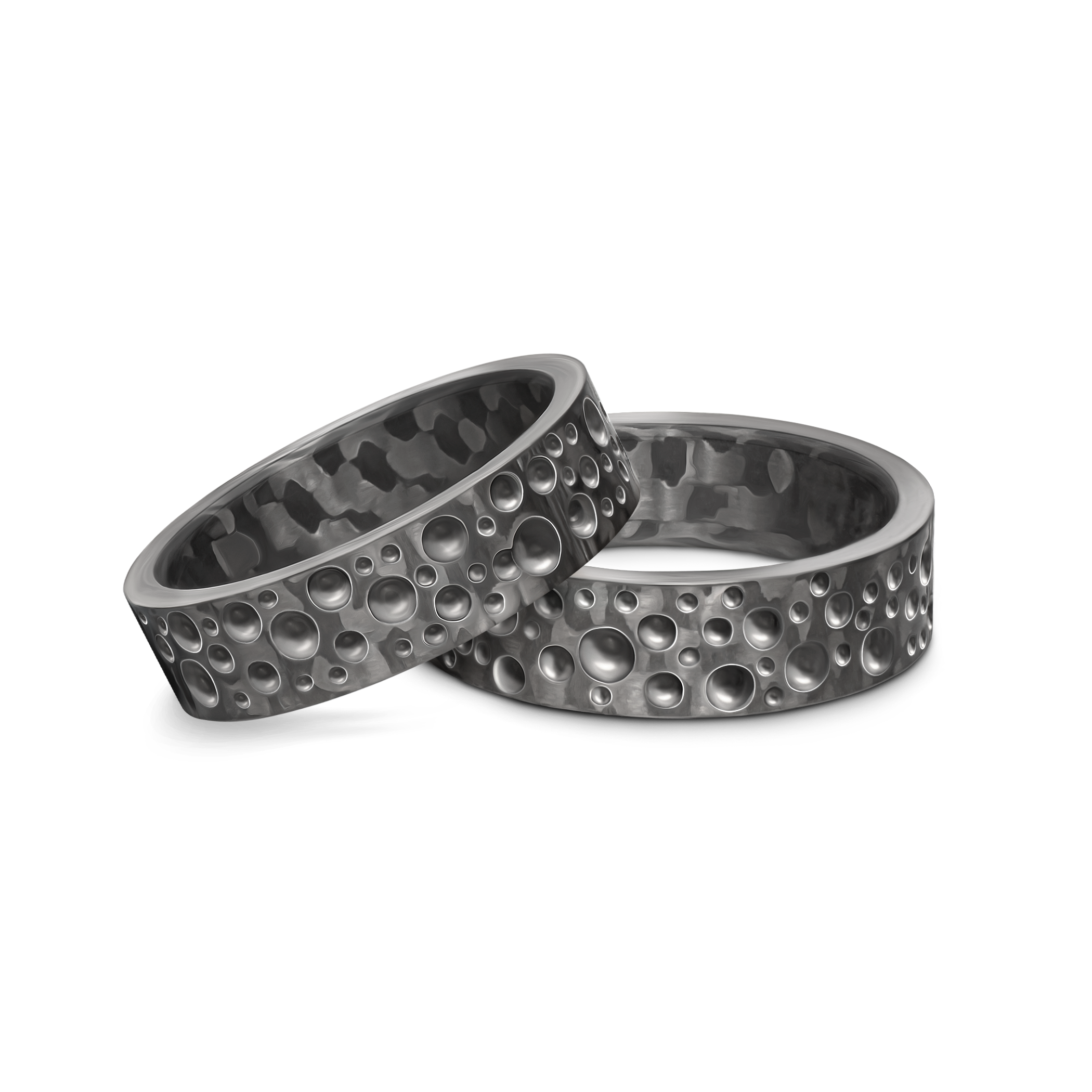 Obrączki ślubne: carbon, płaskie, 6 mm