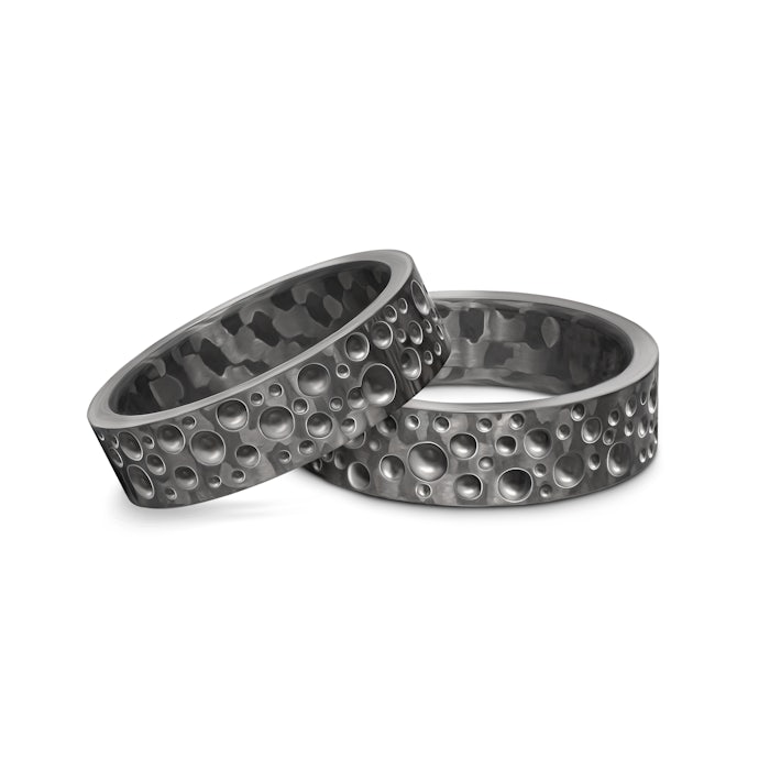 Obrączki ślubne: carbon, płaskie, 6 mm