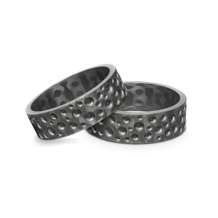 Obrączki ślubne: carbon, płaskie, 7 mm