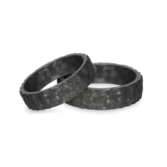 Obrączki ślubne: carbon, półokrągłe, 6 mm