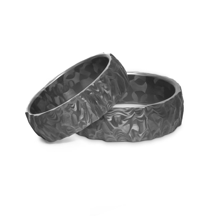 Obrączki ślubne: carbon, półokrągłe, 7 mm