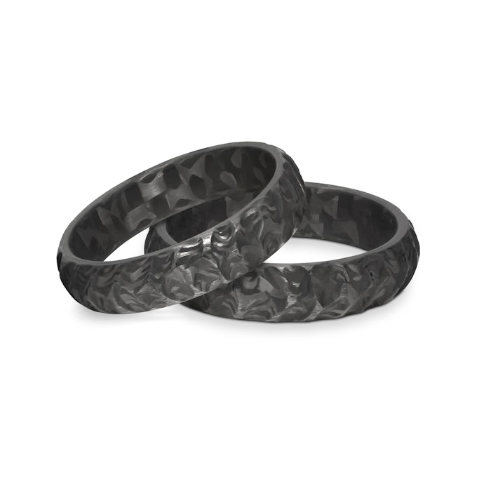 Snubní prsteny: karbon, půlkulaté, 5 mm