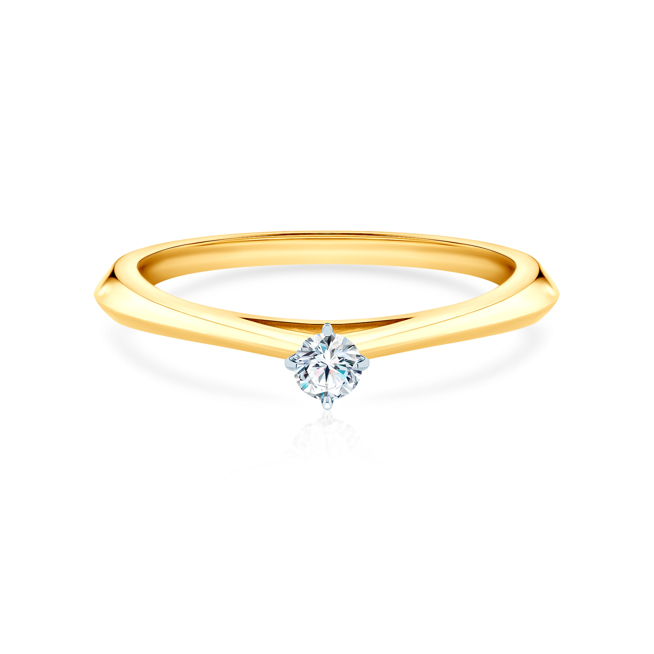 Zásnubní prsten The Light: dvoubarevné zlato, diamant