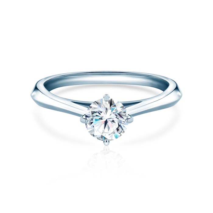 Pierścionek zaręczynowy The Light: białe złoto, diament