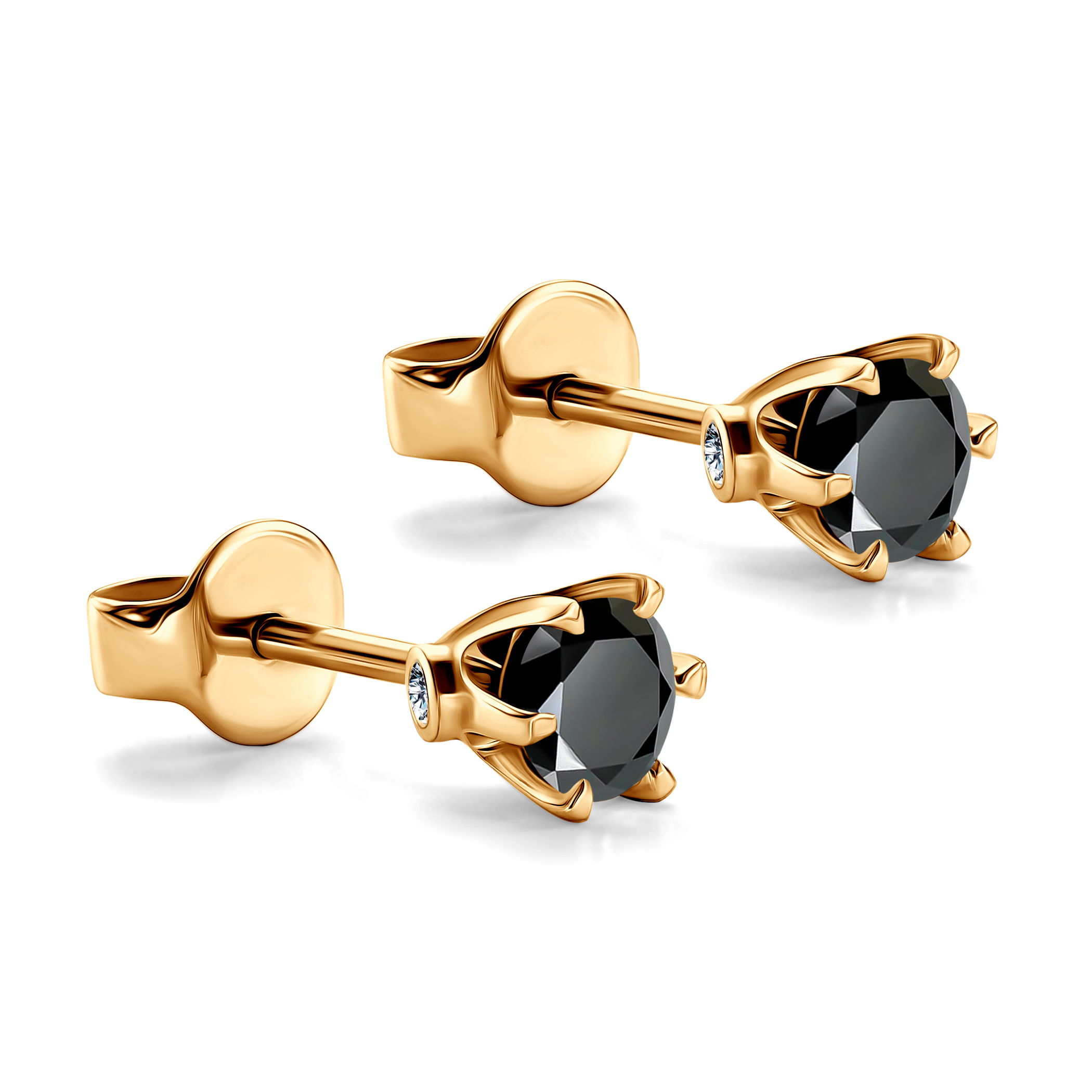Kolczyki The Journey: złote, czarne diamenty 