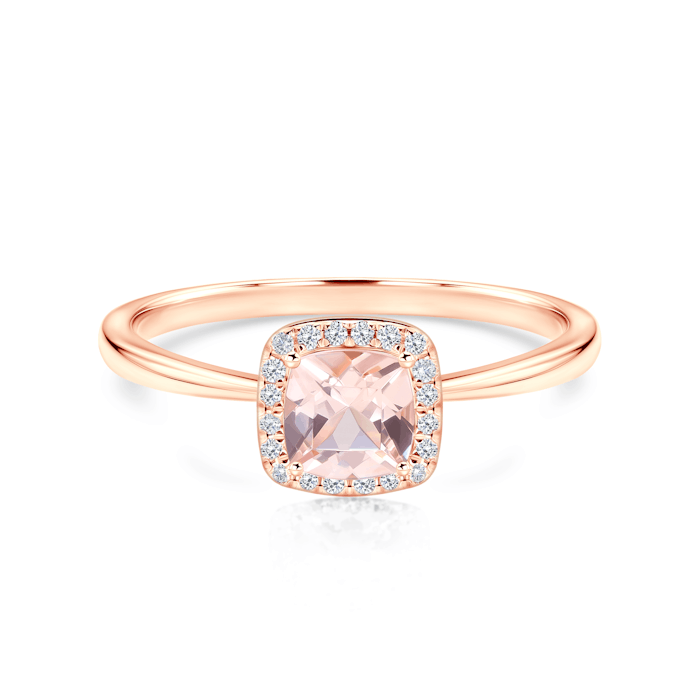 Zásnubný prsteň SAVICKI: ružové zlato, morganit, diamanty