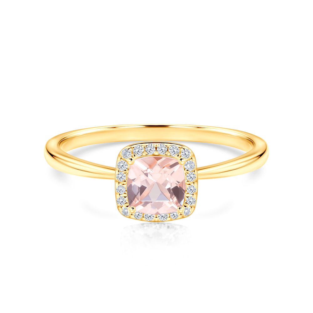 ❥Ꮇ❥ Pierścionek zaręczynowy SAVICKI: złoty, morganit, diamenty