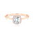 SAVICKI eljegyzési gyűrű: rózsaarany fehér zafírral és gyémántokkal