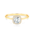 SAVICKI eljegyzési gyűrű: sárga arany fehér zafírral és gyémántokkal