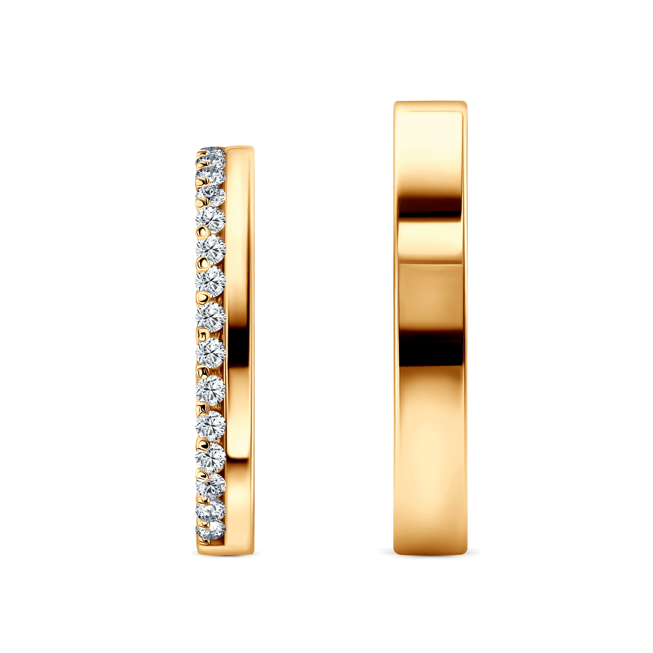 Eheringe Dream: Gold, Diamanten, Flach, 3 mm