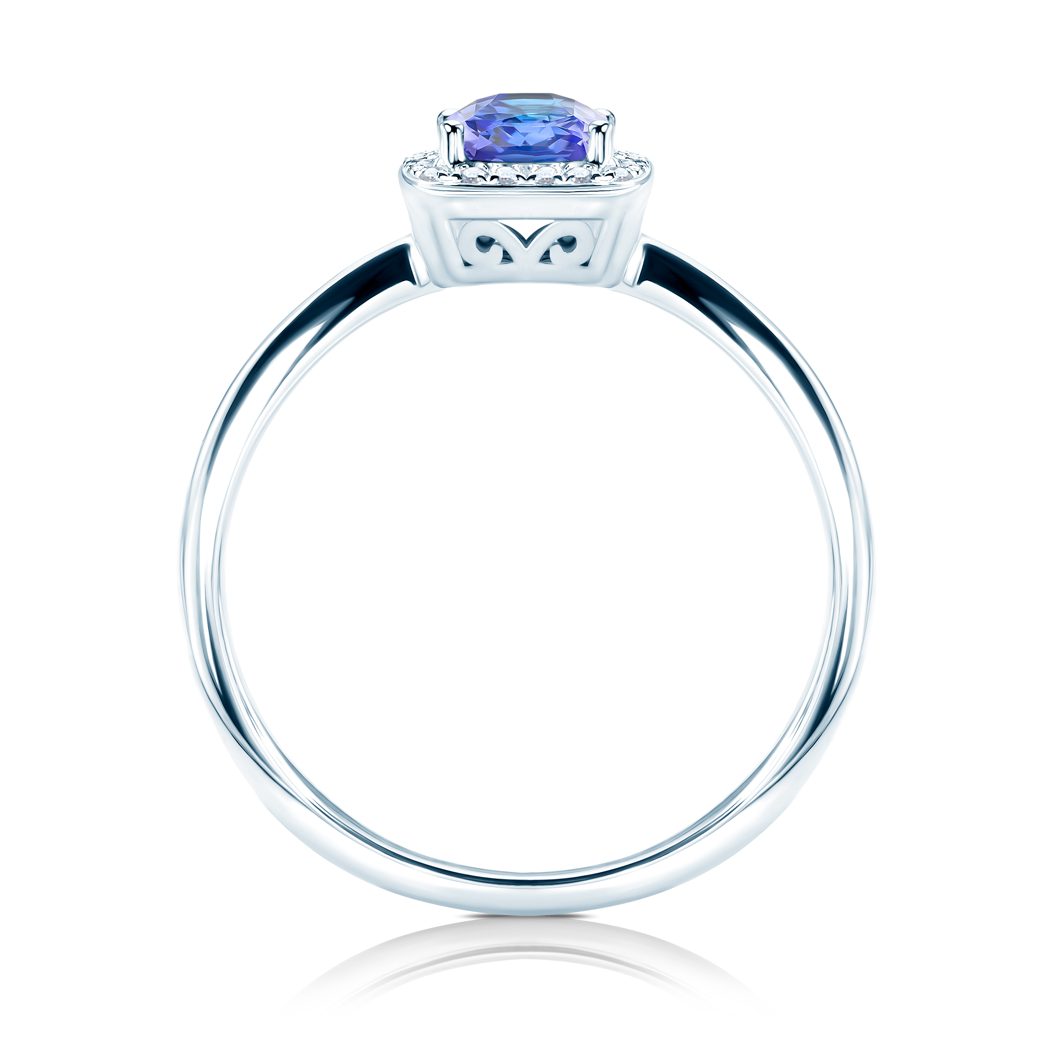 Verlobungsring Savicki: Weißgold, Tansanit , Diamanten