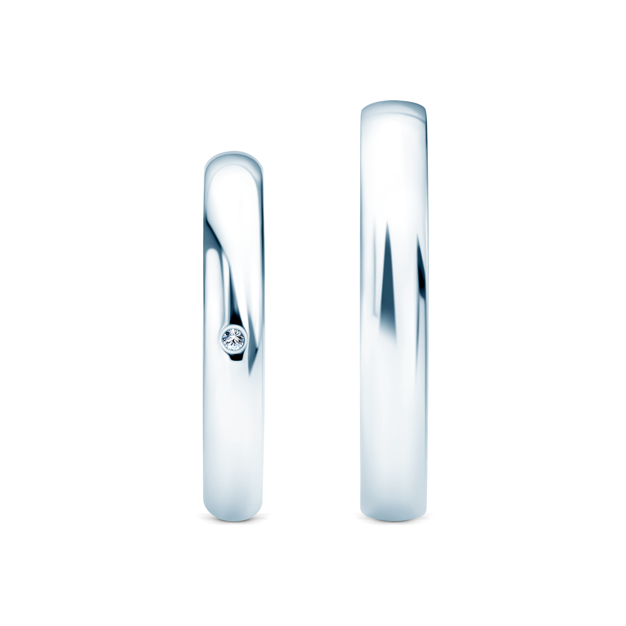 Obrączki Fairytale: białe złoto, biały szafir, półokrągłe, 3 mm i 4 mm - 4