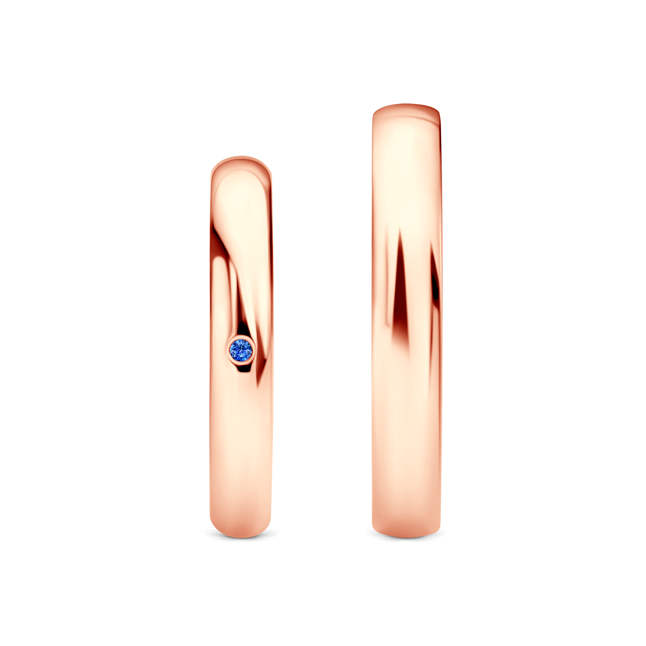 Obrączki Fairytale: różowe złoto, niebieski szafir, półokrągłe, 3 mm i 4 mm - 4