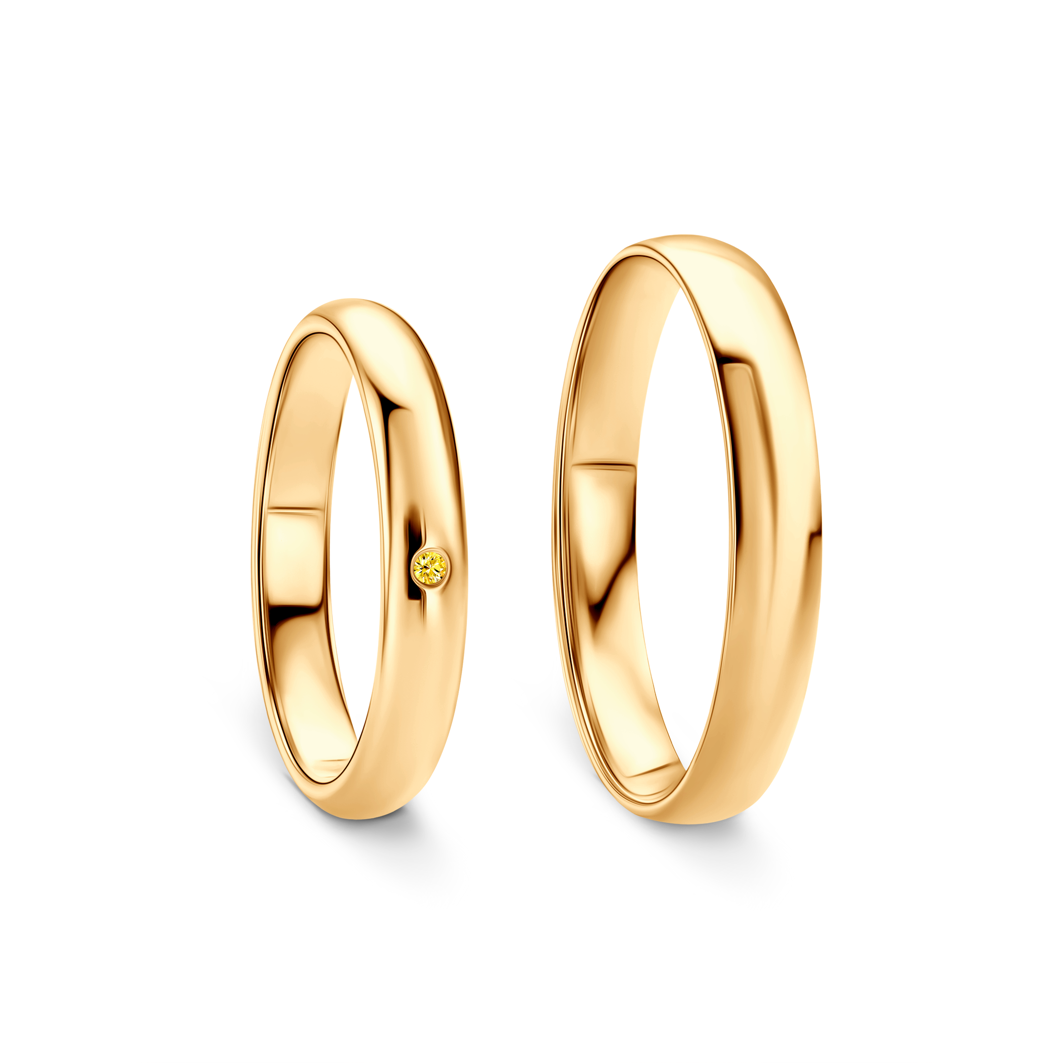 Eheringe Fairytale: Gold, Gelber Saphir, Halbrund, 3 mm und 4 mm