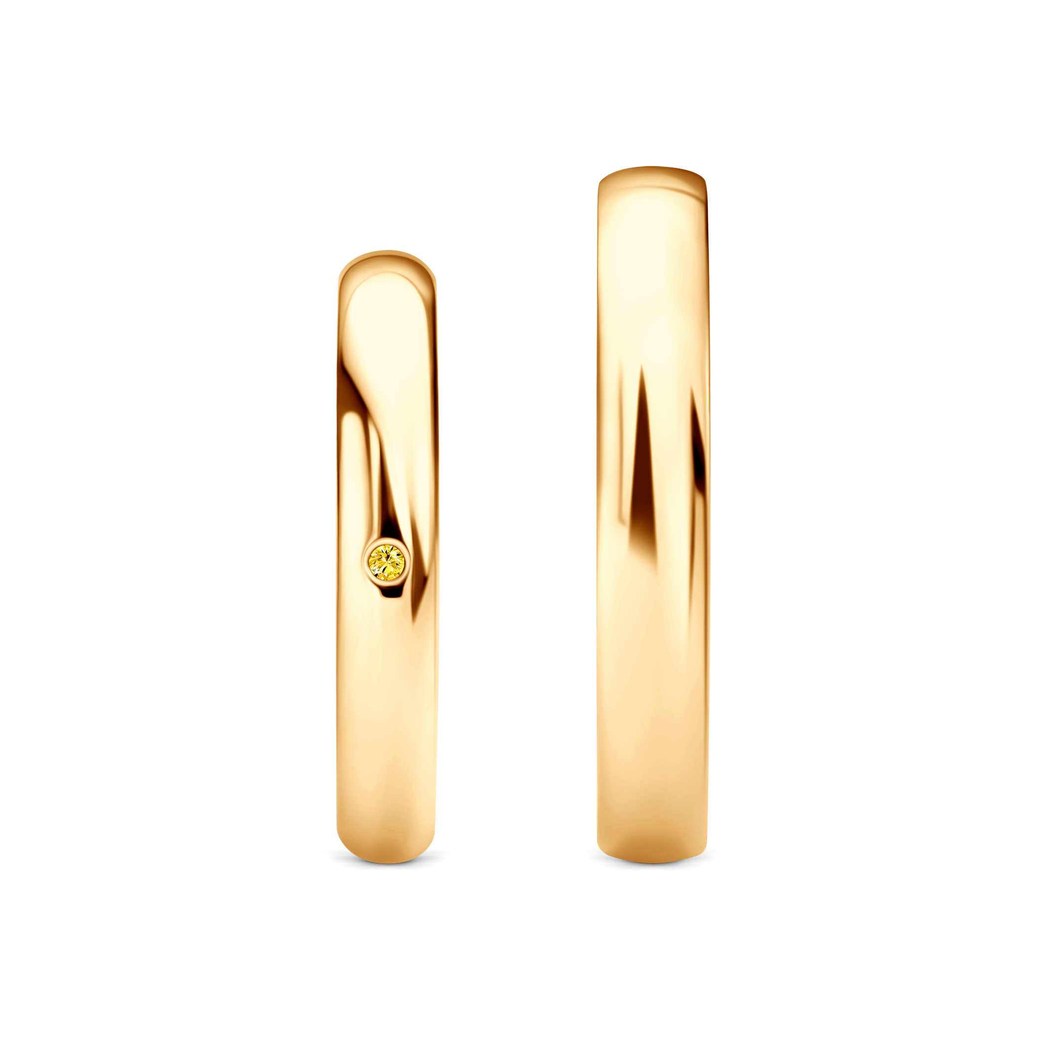 Eheringe Fairytale: Gold, Gelber Saphir, Halbrund, 3 mm und 4 mm