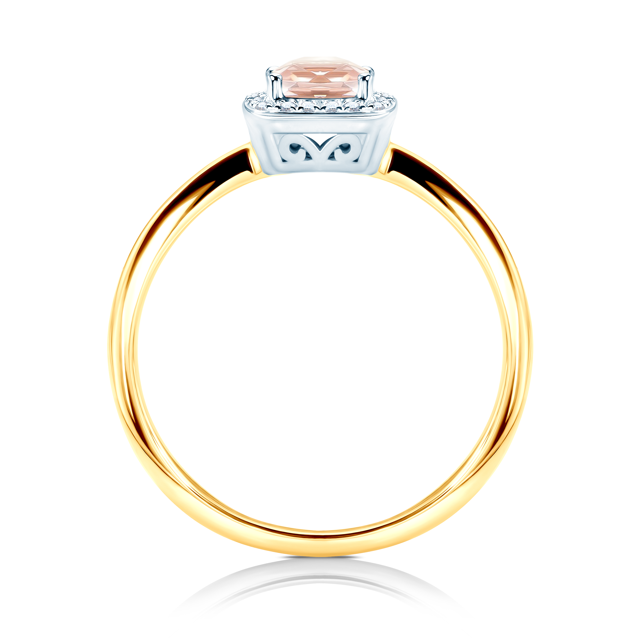 Pierścionek zaręczynowy SAVICKI: dwukolorowe złoto, morganit