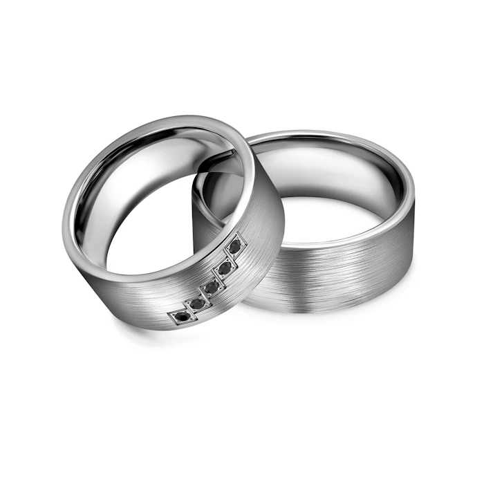 Obrączki ślubne: tytan, płaskie, 8 mm