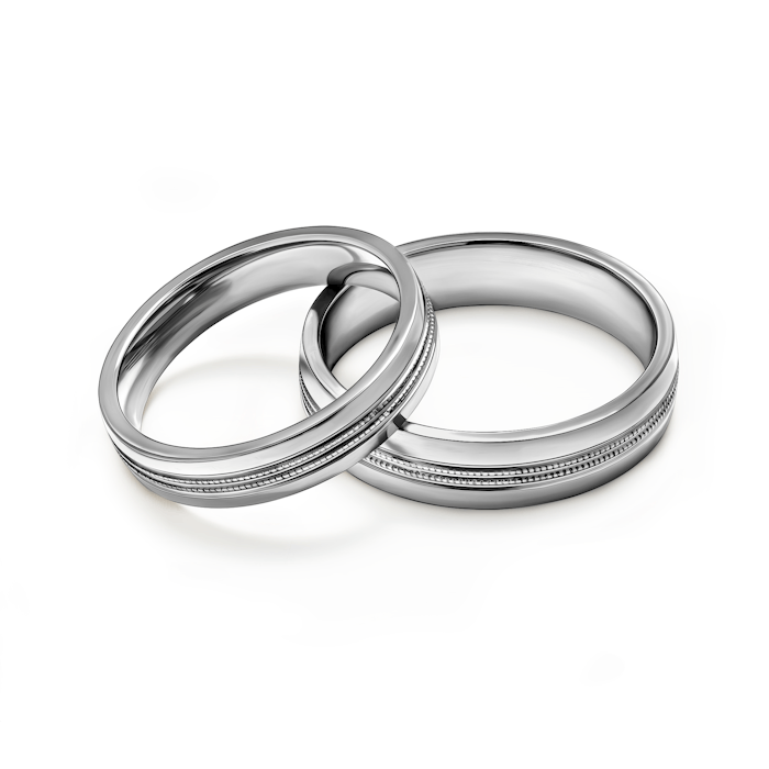 Obrączki ślubne: tytan, płaskie, 4 i 5 mm