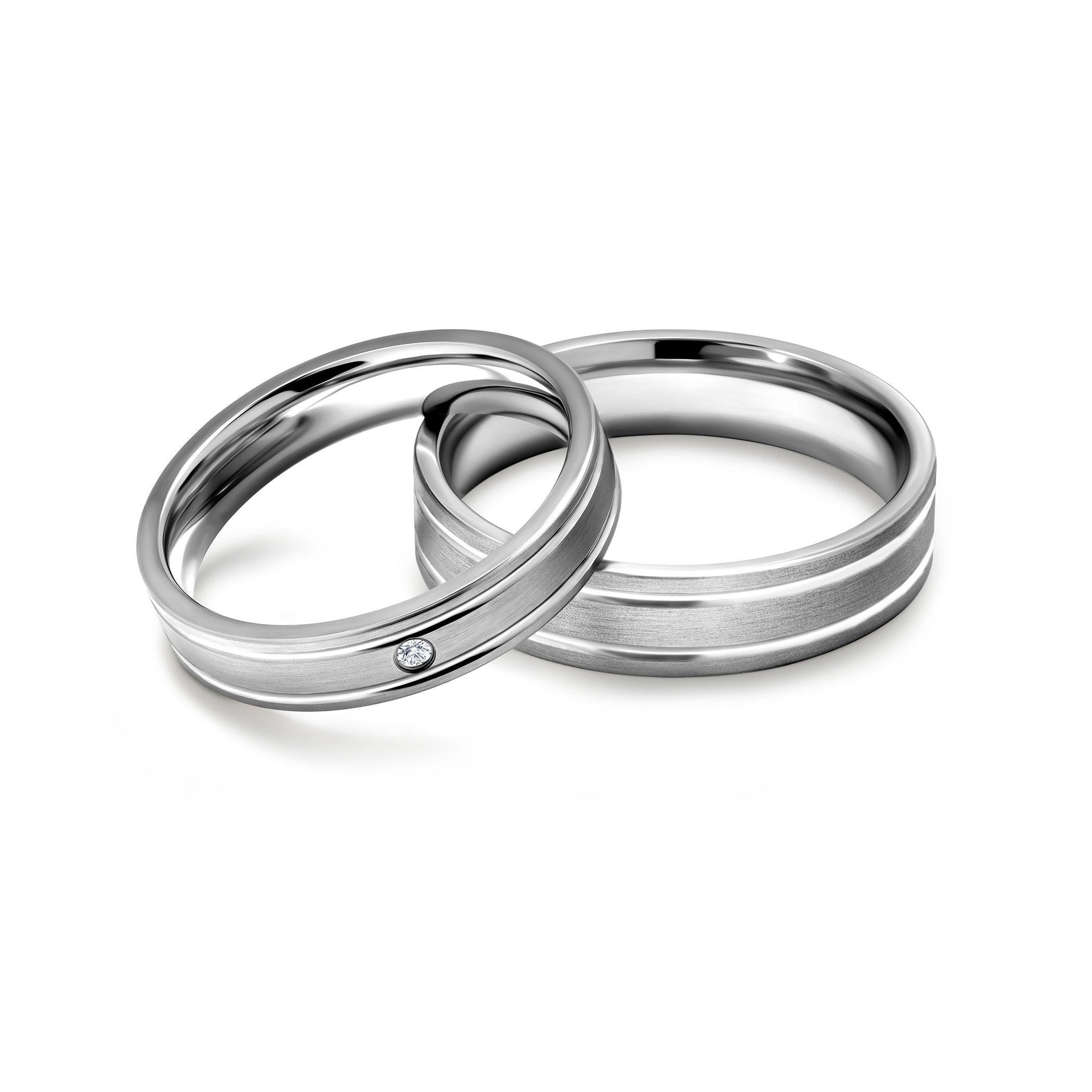 Obrączki ślubne: tytan, płaskie, 4 i 5 mm