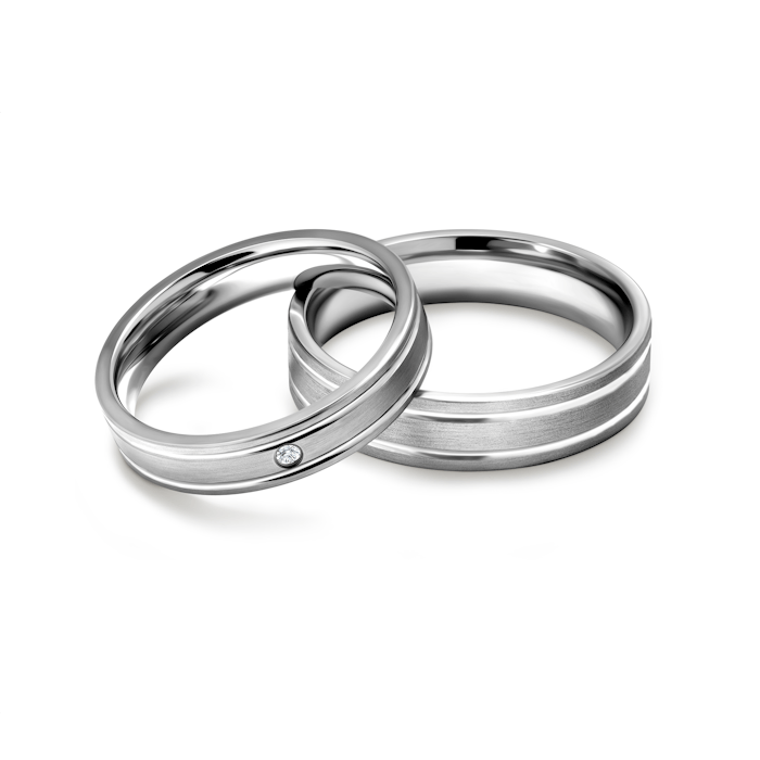 Obrączki ślubne: tytan, płaskie, 4 i 5 mm