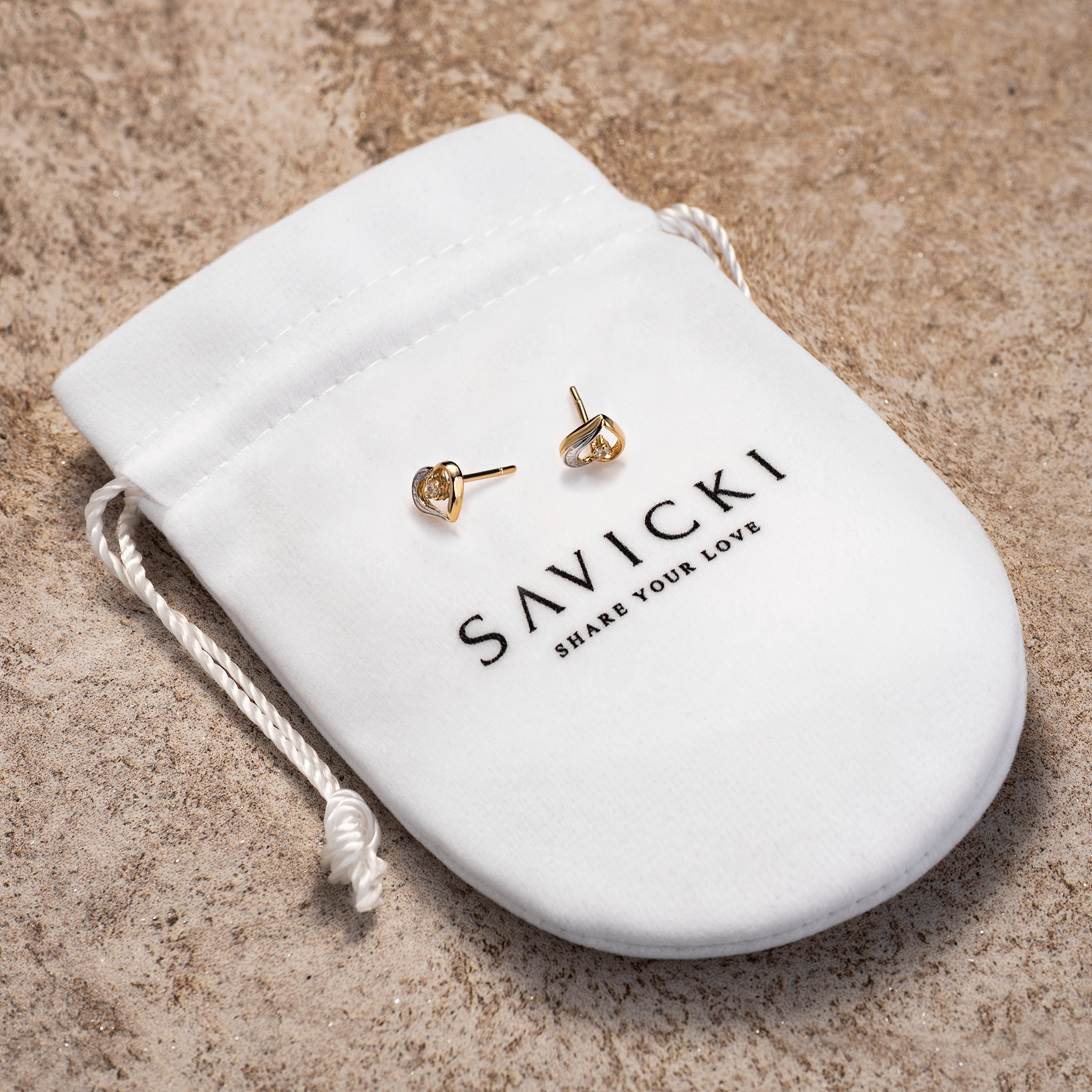 Ohrringe Herzchen Savicki: Gold, Zirkonia - 3