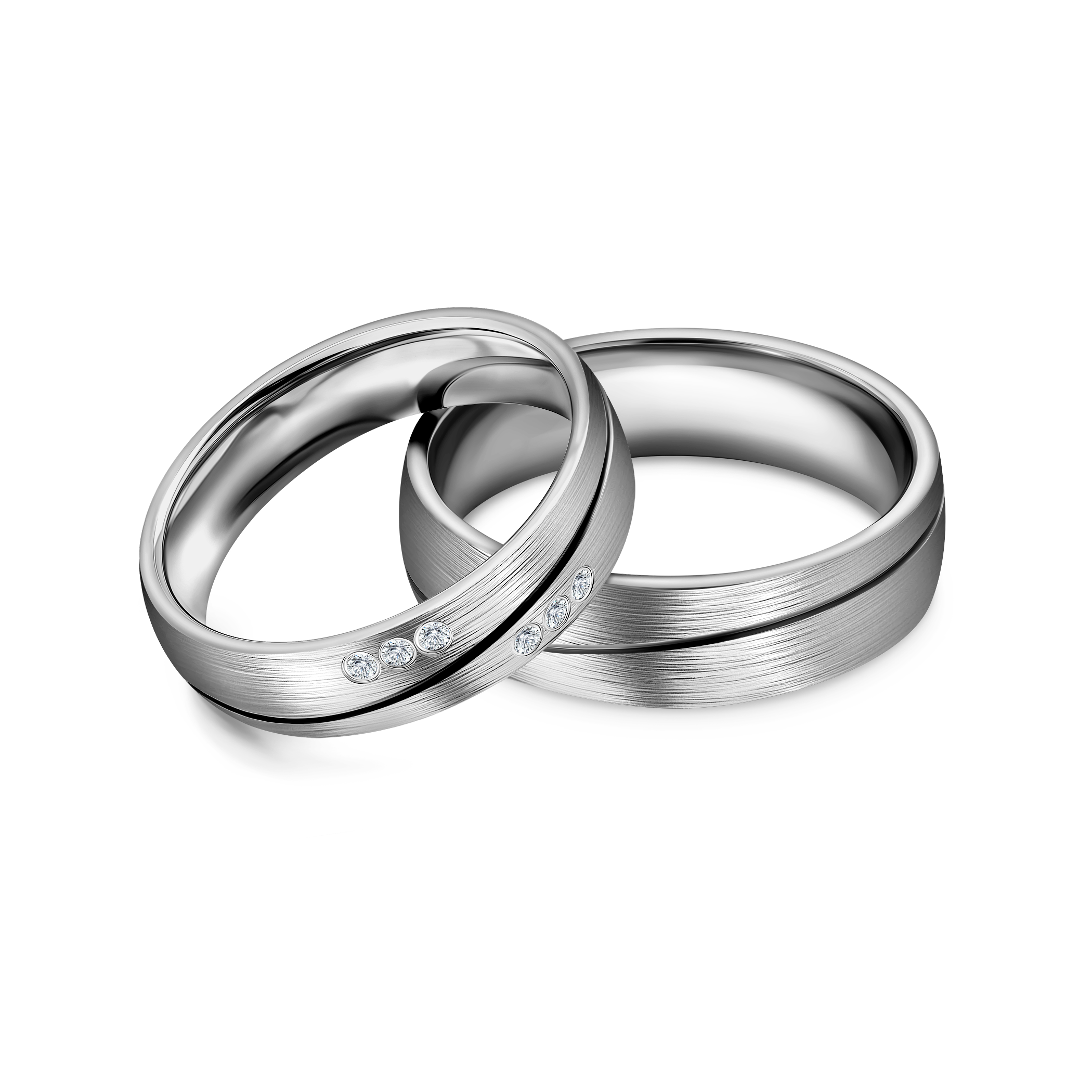 Obrączki ślubne: tytan, półokrągłe, 5 i 6 mm