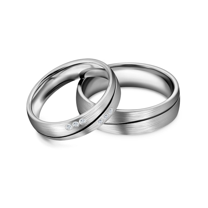 Obrączki ślubne: tytan, półokrągłe, 5 i 6 mm