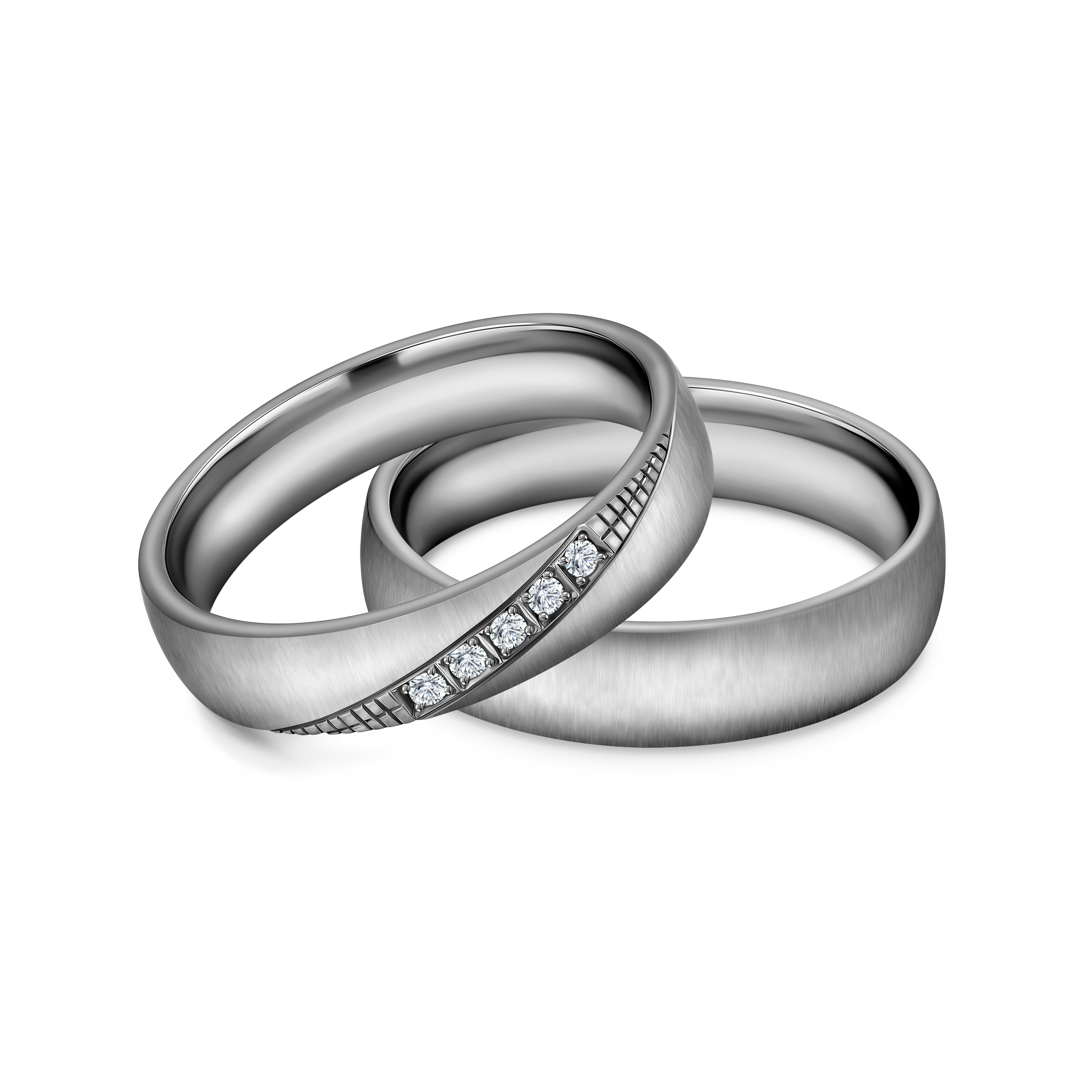 Obrączki ślubne: tytan, półokrągłe, 4 i 5 mm