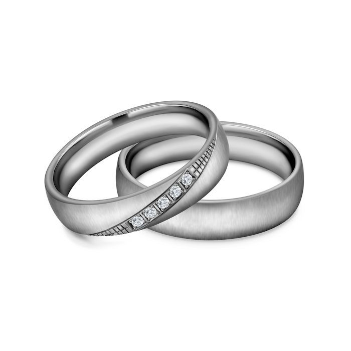 Obrączki ślubne: tytan, półokrągłe, 4 i 5 mm