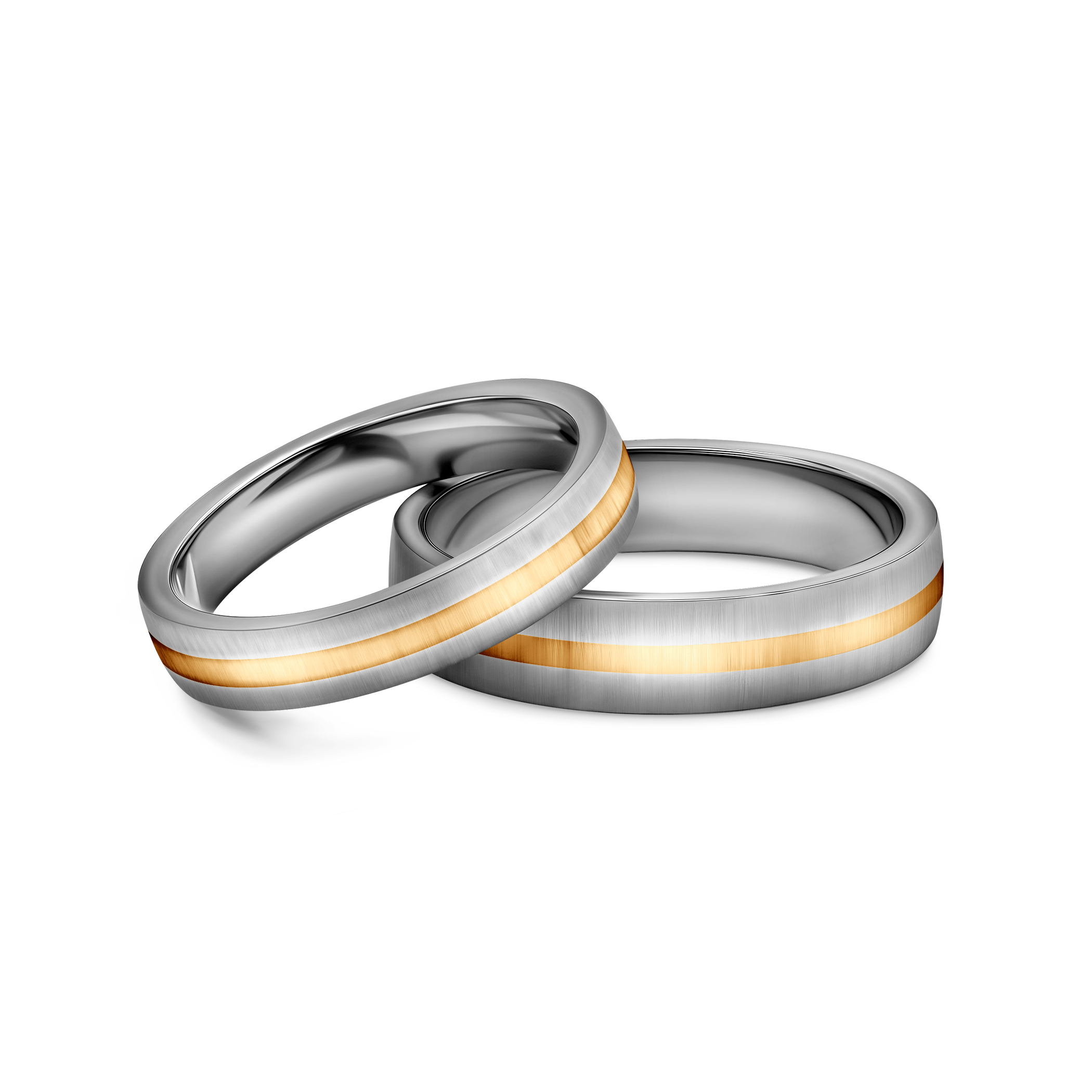 Obrączki ślubne: tytan, złoto, półokrągłe, 4 i 5 mm