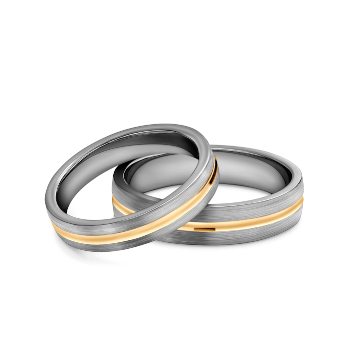 Obrączki ślubne: tytan, złoto, półokrągłe, 4 i 5 mm