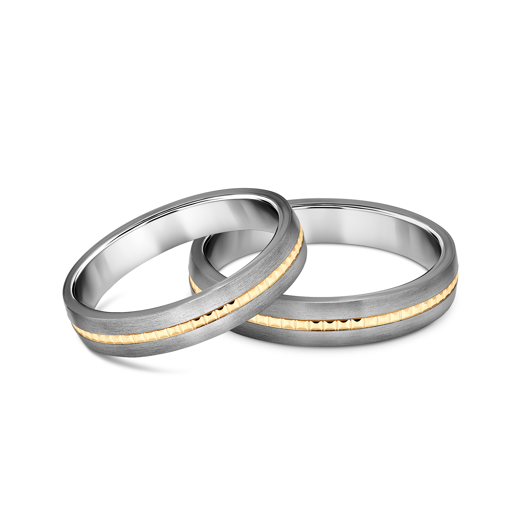 Obrączki ślubne: tytan, złoto, półokrągłe, 3 i 4 mm