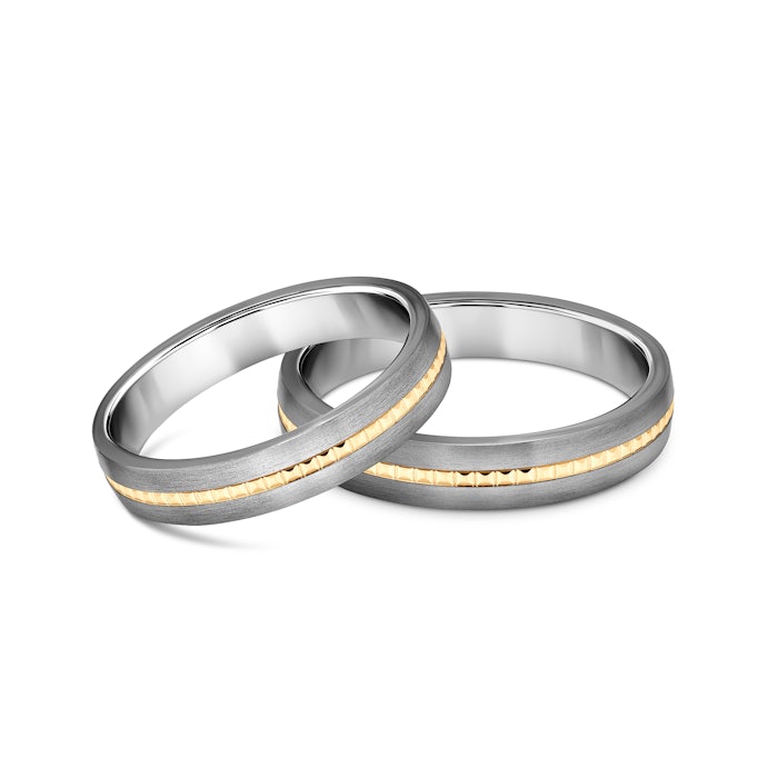 Obrączki ślubne: tytan, złoto, półokrągłe, 3 i 4 mm