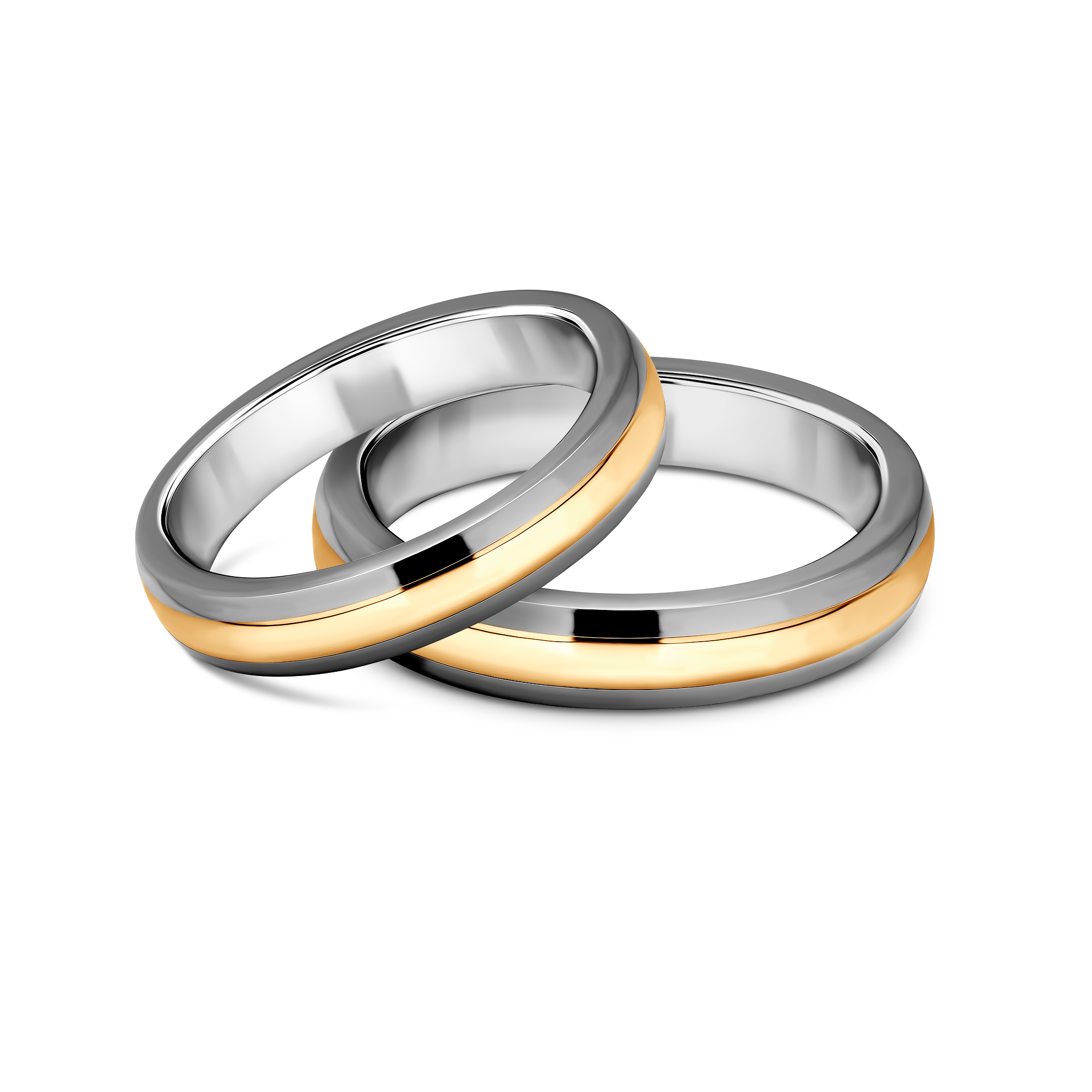 Obrączki ślubne: tytan, złoto, półokrągłe, 5 mm