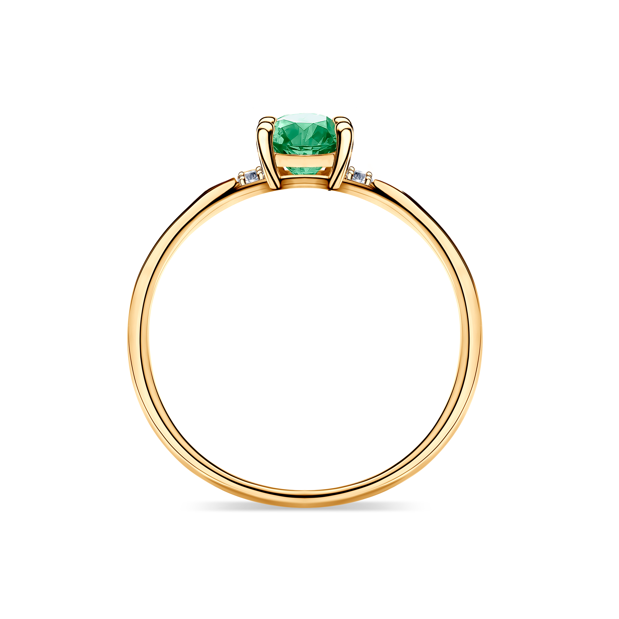 Pierścionek zaręczynowy SAVICKI: złoty, szmaragd, diamenty