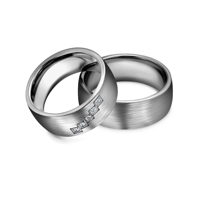 Obrączki ślubne: tytan, półokrągłe, 8 mm