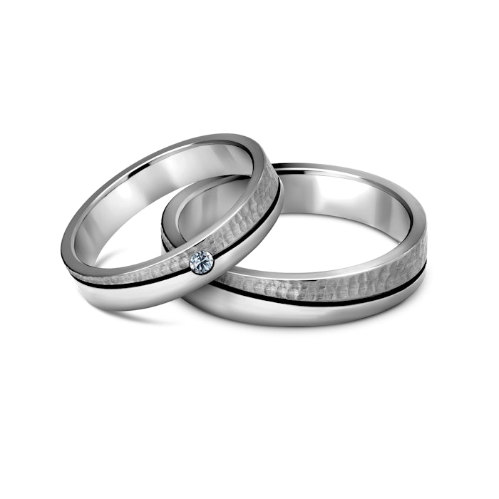 Obrączki ślubne: tytan, płaskie, 4 i 5 mm