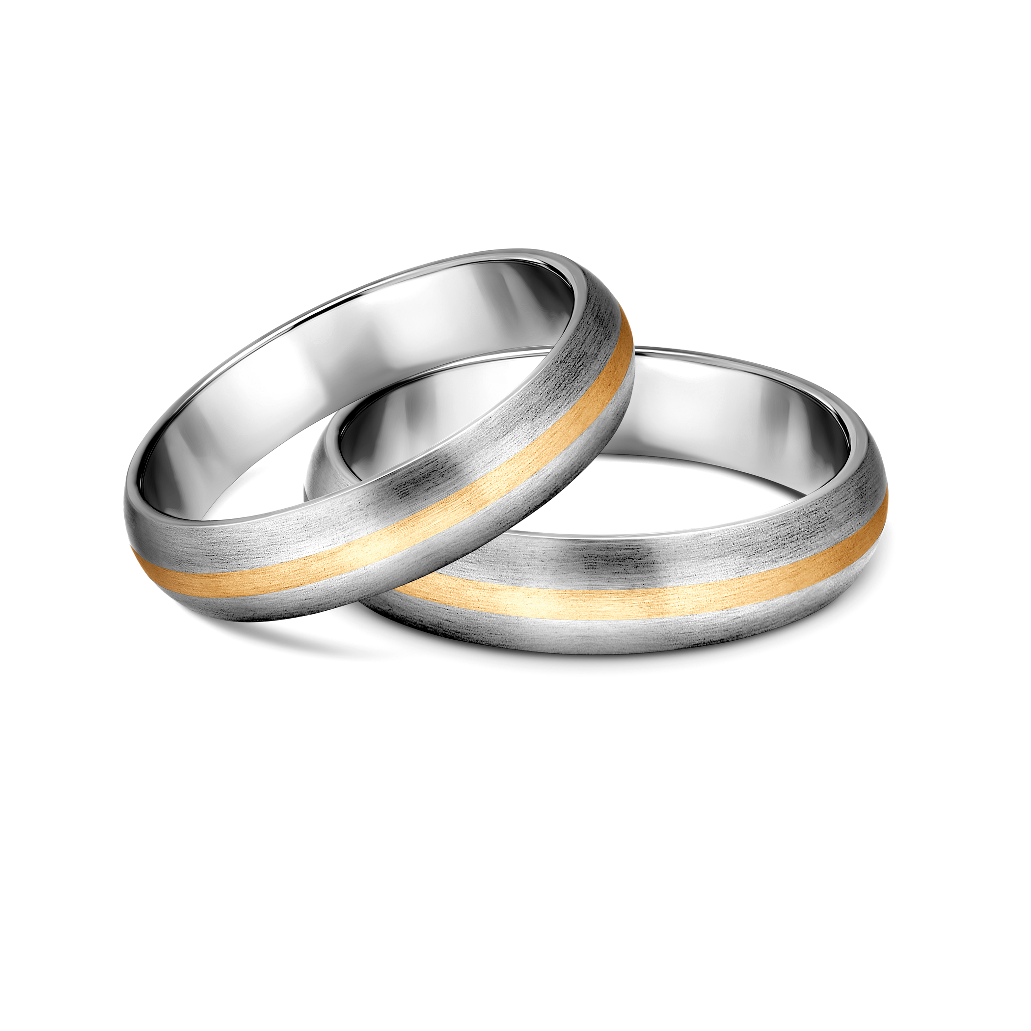 Obrączki ślubne: tytan, złoto, półokrągłe, 4 i 5 mm