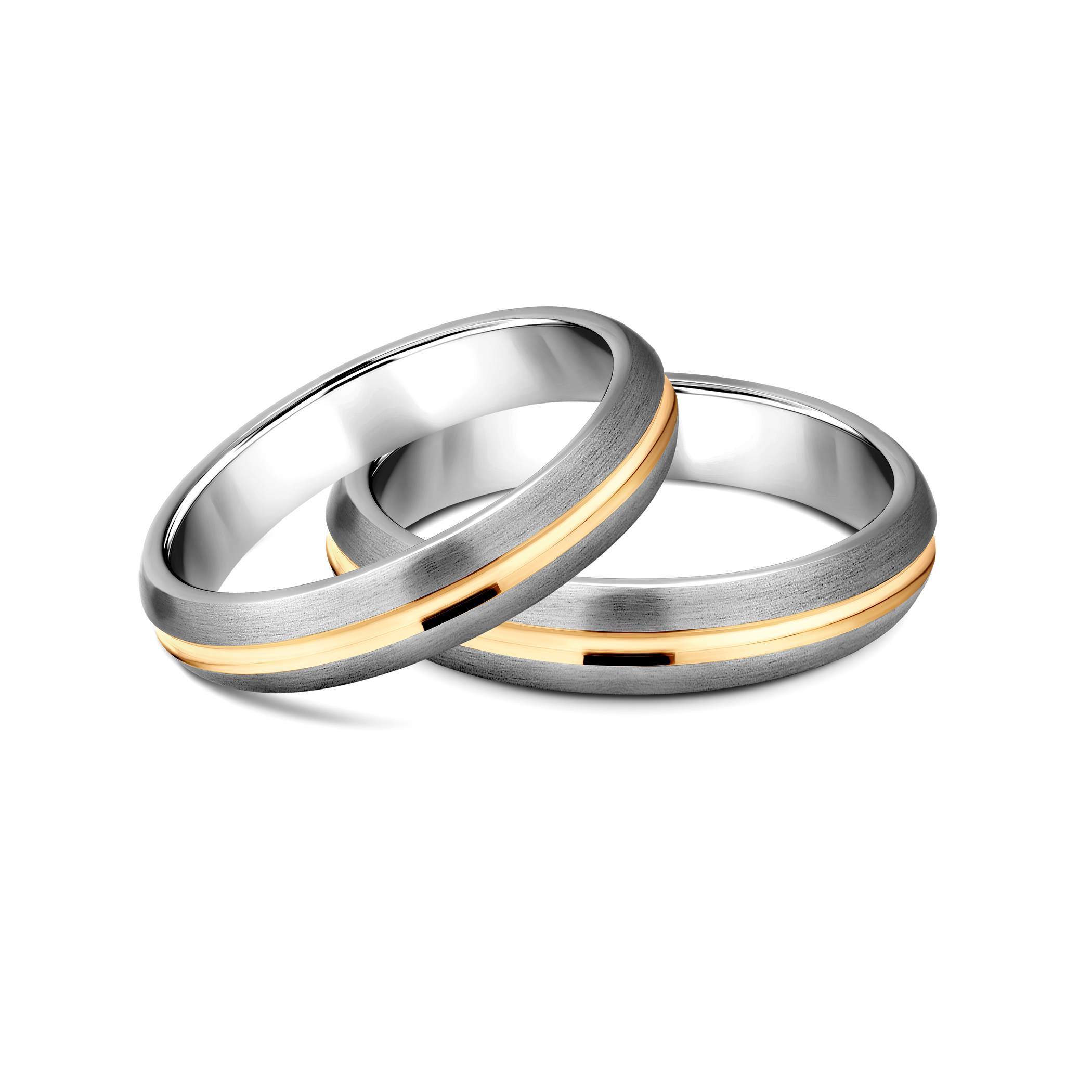 Obrączki ślubne: tytan, złoto, półokrągłe, 4 i 5 mm