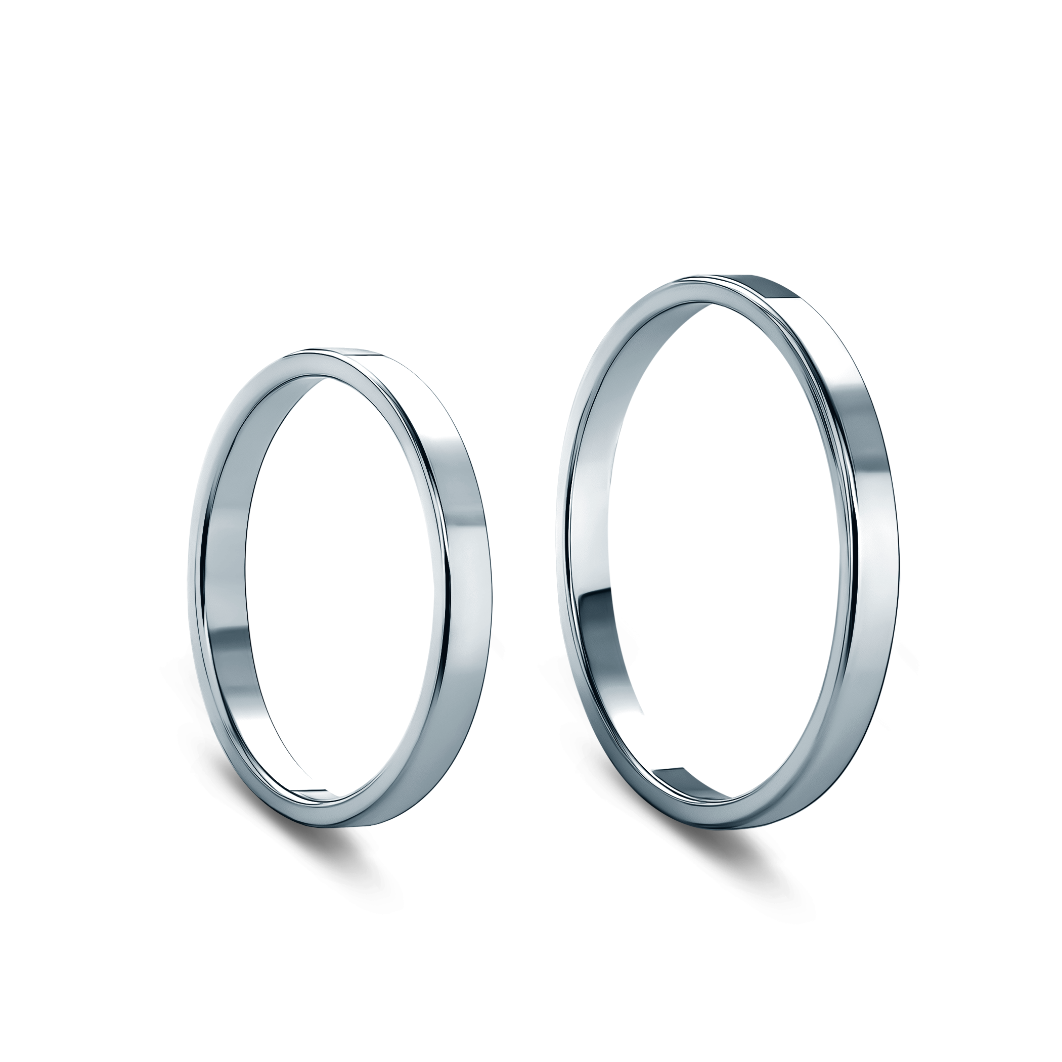 Obrączki ślubne: platyna, płaskie, 2 mm - 3