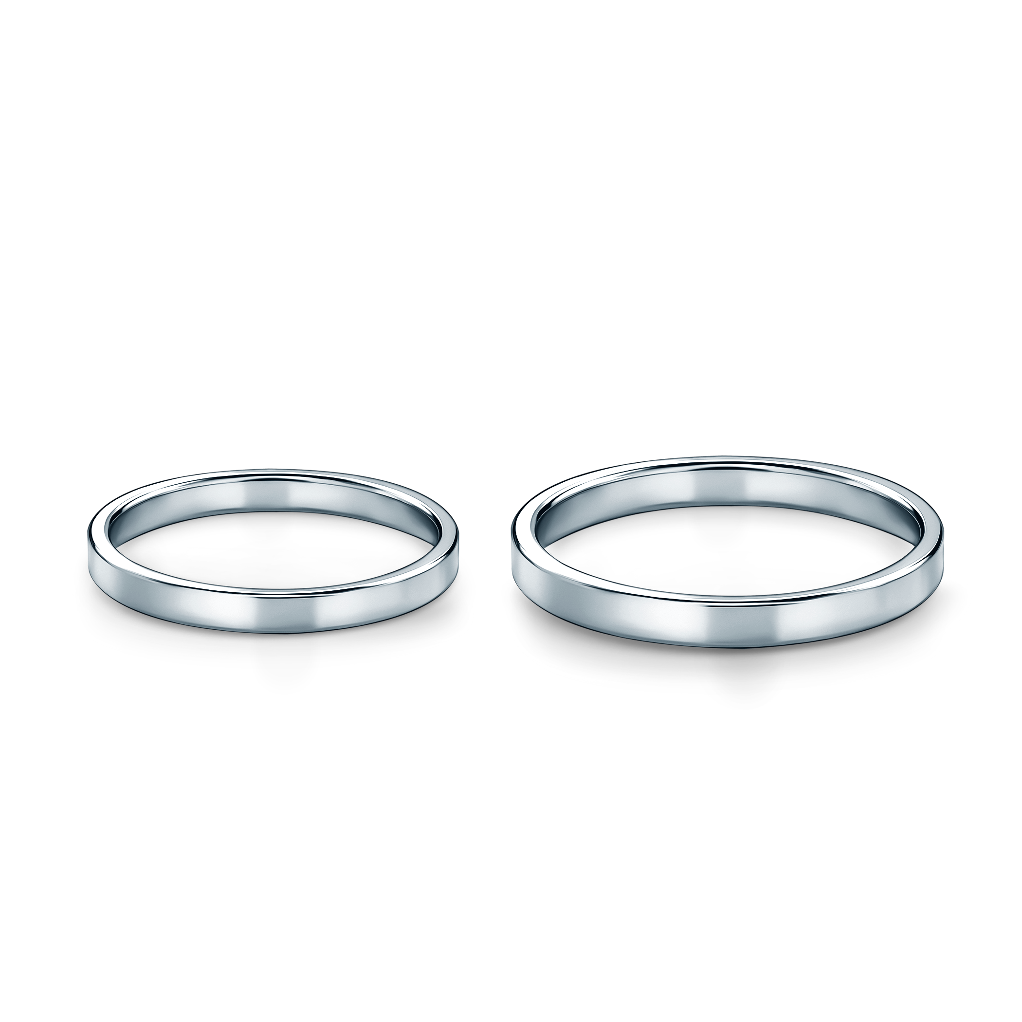 Obrączki ślubne: platyna, płaskie, 2 mm - 4