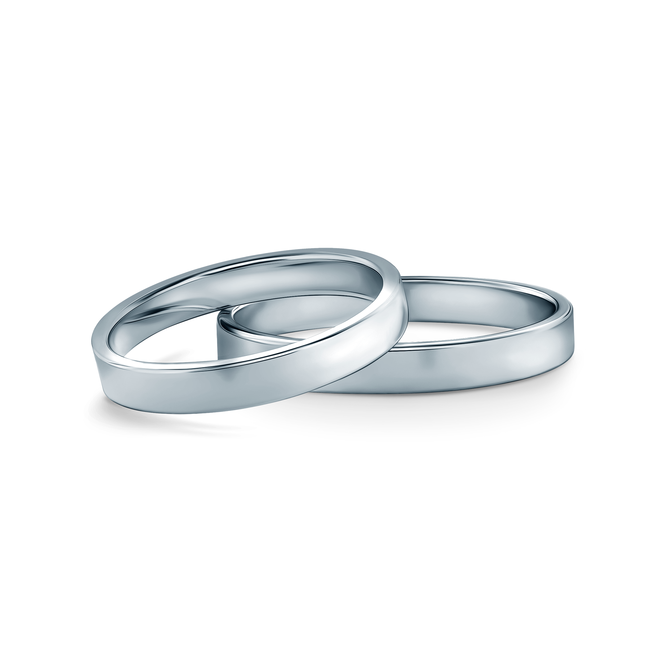 Obrączki ślubne: platyna, płaskie, 3 mm