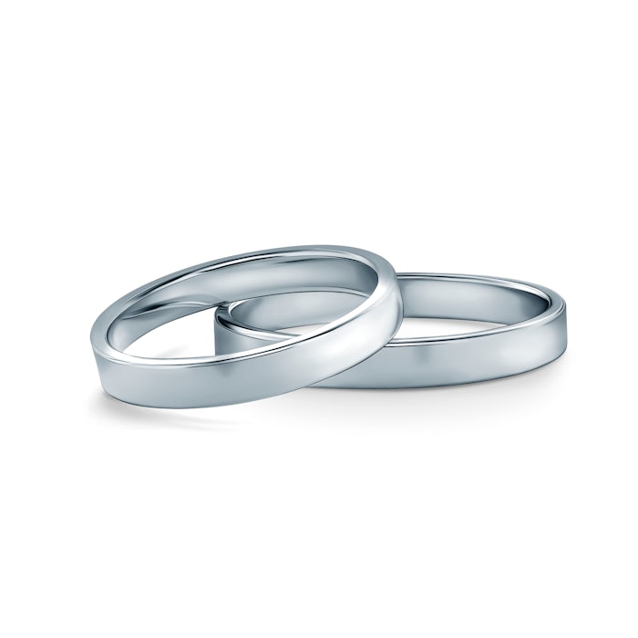 Obrączki ślubne: platyna, płaskie, 3 mm
