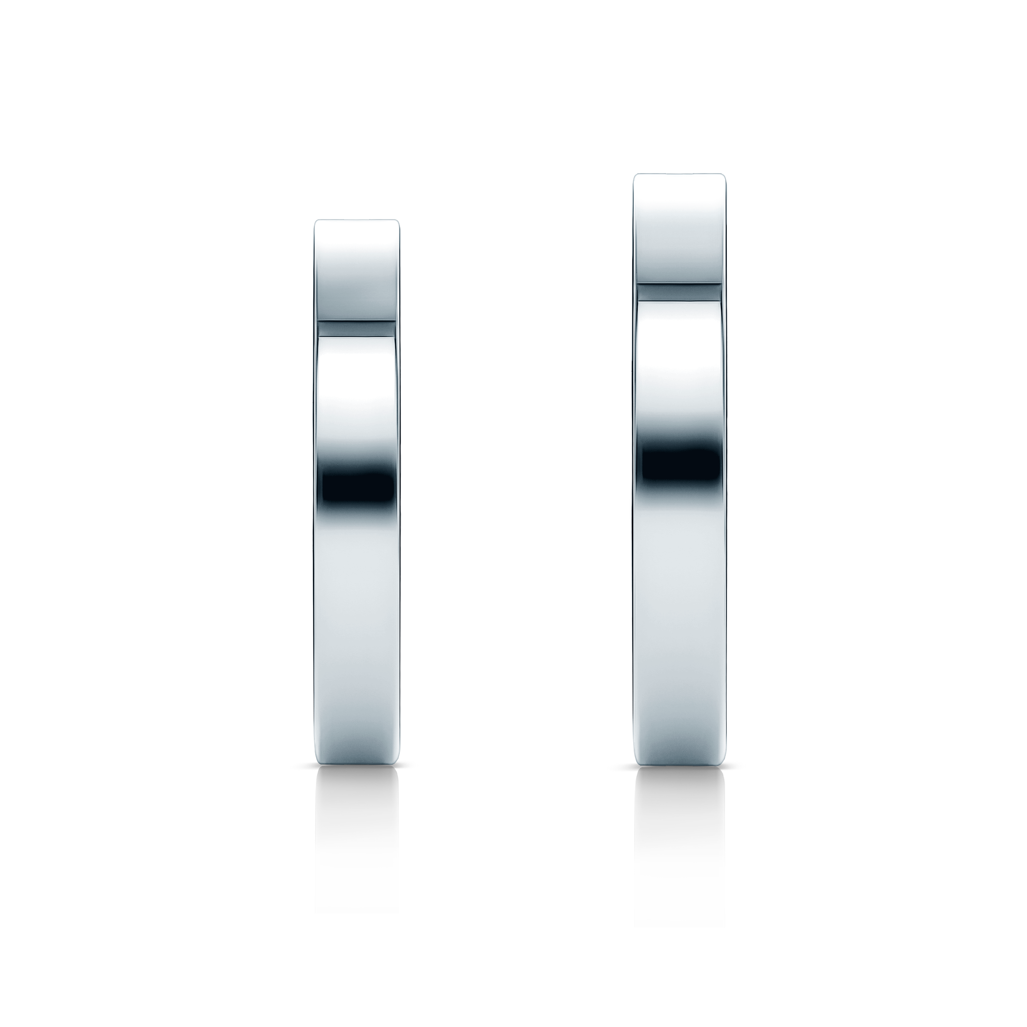 Trauringe: Platin, flach, 3 mm