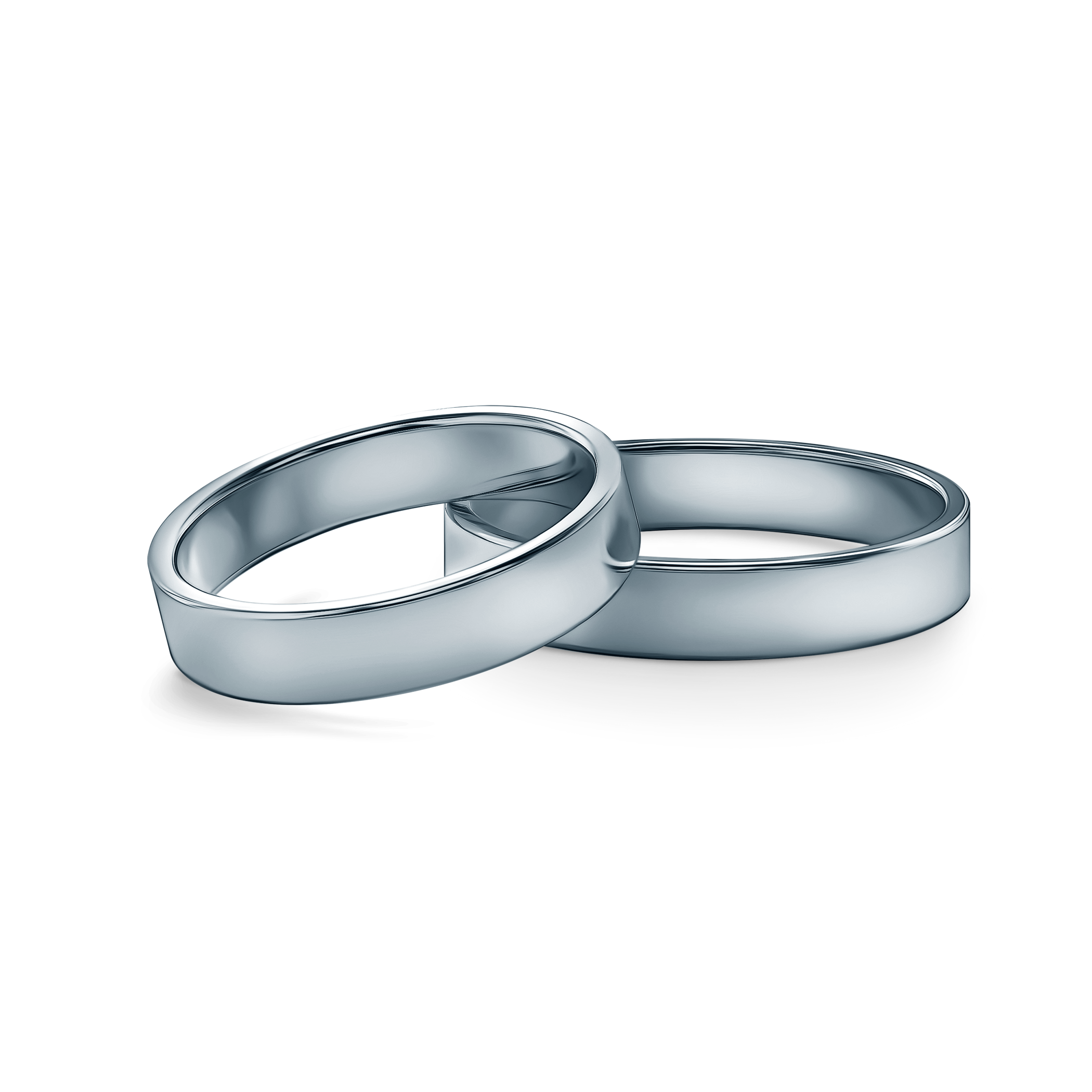 Obrączki ślubne: platyna, płaskie, 4 mm