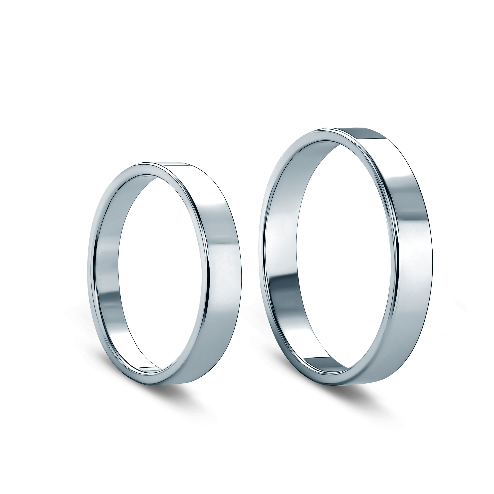 Trauringe: Platin, flach, 4 mm