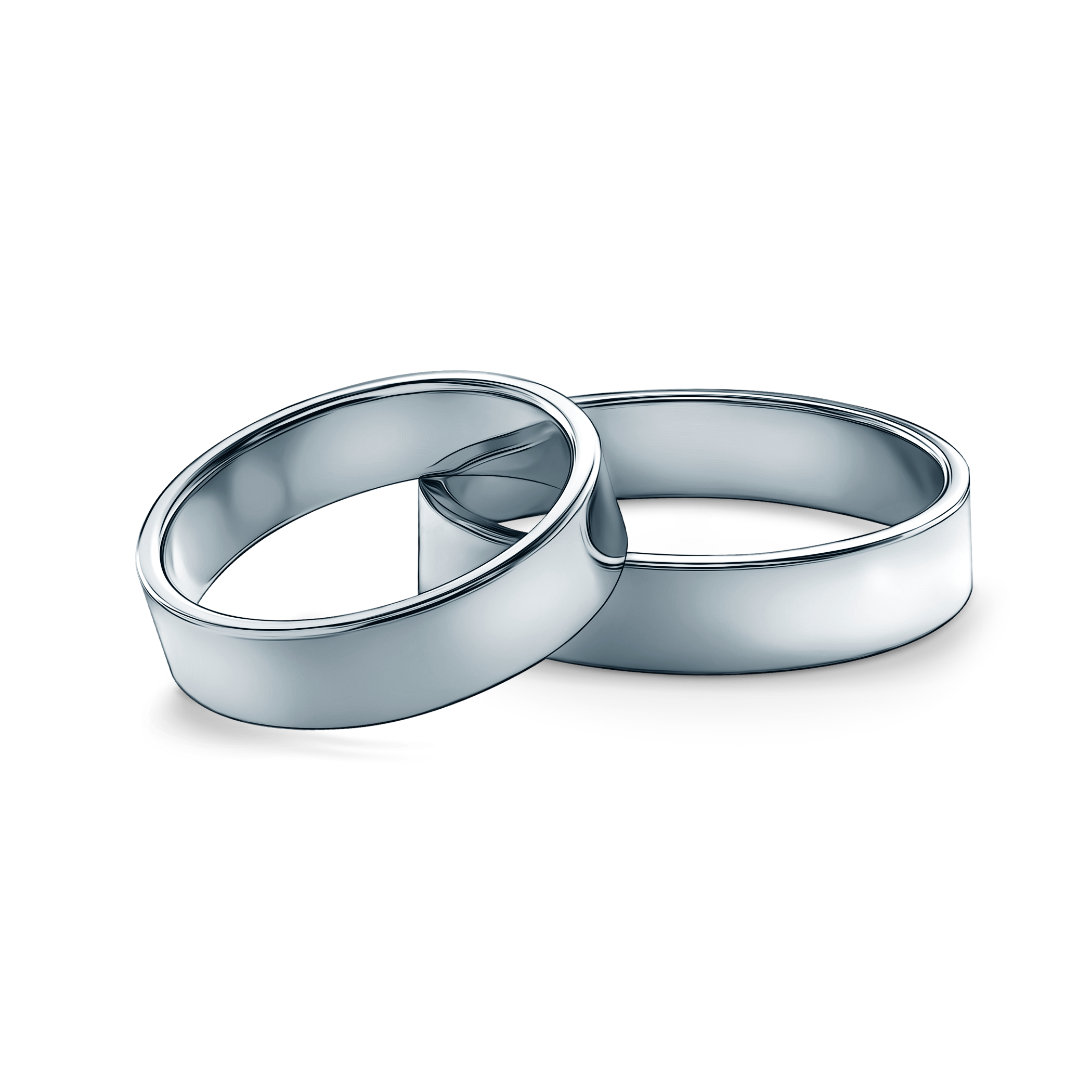 Snubní prsteny: platina, ploché, 5 mm